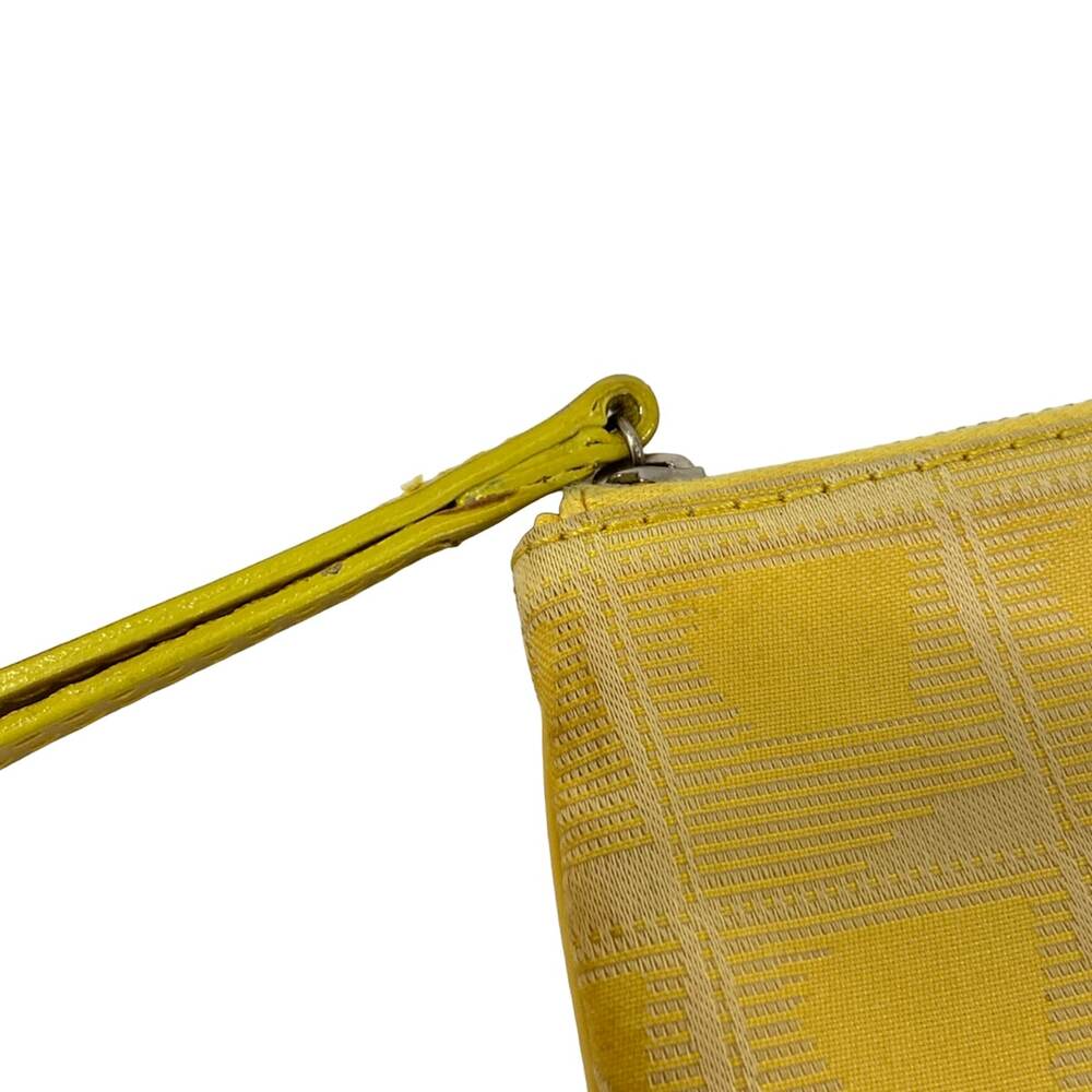 Chanel New Travel Line Pouch A17676 Yellow Cream Nylon Jacquard Leather - Picture 6 of 7
